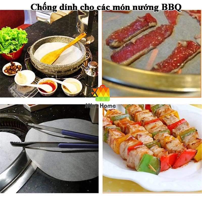 100 Tờ Giấy nến tròn chống dính lót cho nồi chiên không dầu, khuôn làm bánh, lò nướng thịt loại ko đục lỗ