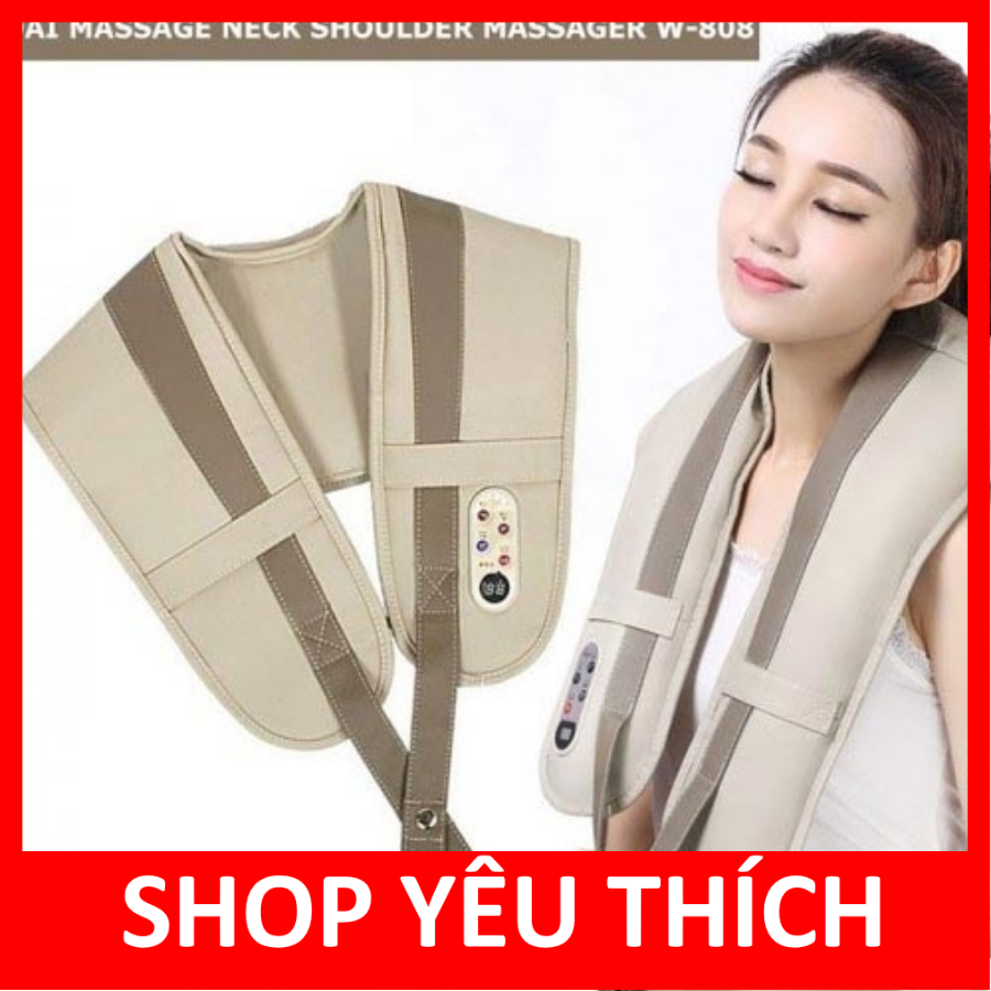 Đai Massage Vai Lưng Cổ Gáy Neck W-808 Đấm Bóp Lưng,Vai,Gáy,Toàn Thân,Thiết Bị Massage Giảm Căng Thẳng Mỏi Mệt