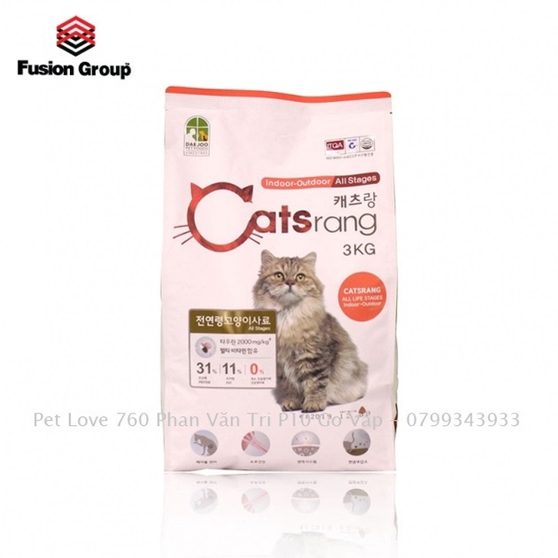 Catsrang allstage 3kg- Thức ăn hạt cho mèo mọi lứa tuổi Catsrang 3kg-Pet Love HCM