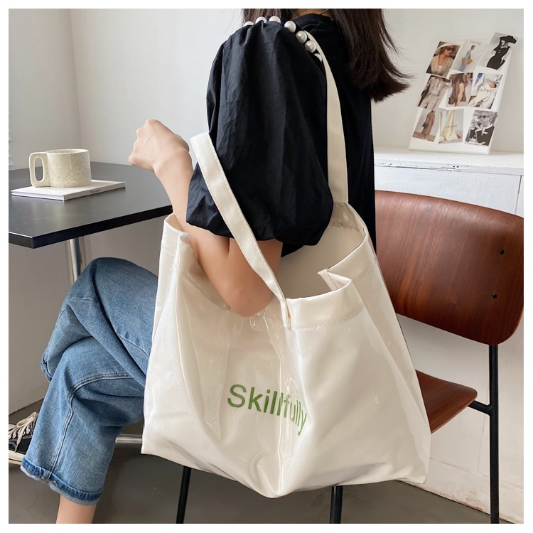 Túi Tote Vải Canvas Nữ Chống Nước Có Khóa Bấm Họa Tiết Basic Đeo Chéo Xách Tay Kẹp Nách Đi Học Làm Chơi Phong Cách Hàn