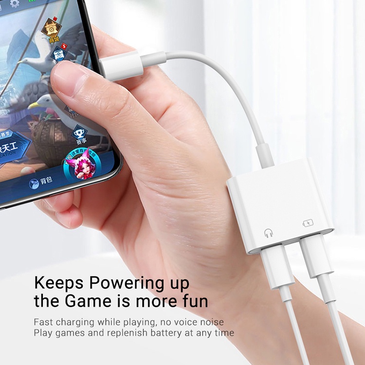 Cáp chuyên tai nghe và sạc hỗ trợ mic chơi game, nghe nhạc chân dẹt