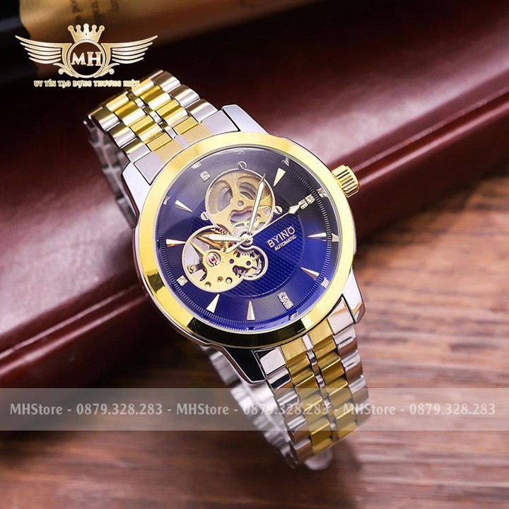 Đồng hồ cơ nam Byino 8082 chính hãng, mặt vân đẹp, sang trọng lịch lãm,  thời trang cao cấp giá rẻ [Tặng tháo dây] | BigBuy360 - bigbuy360.vn