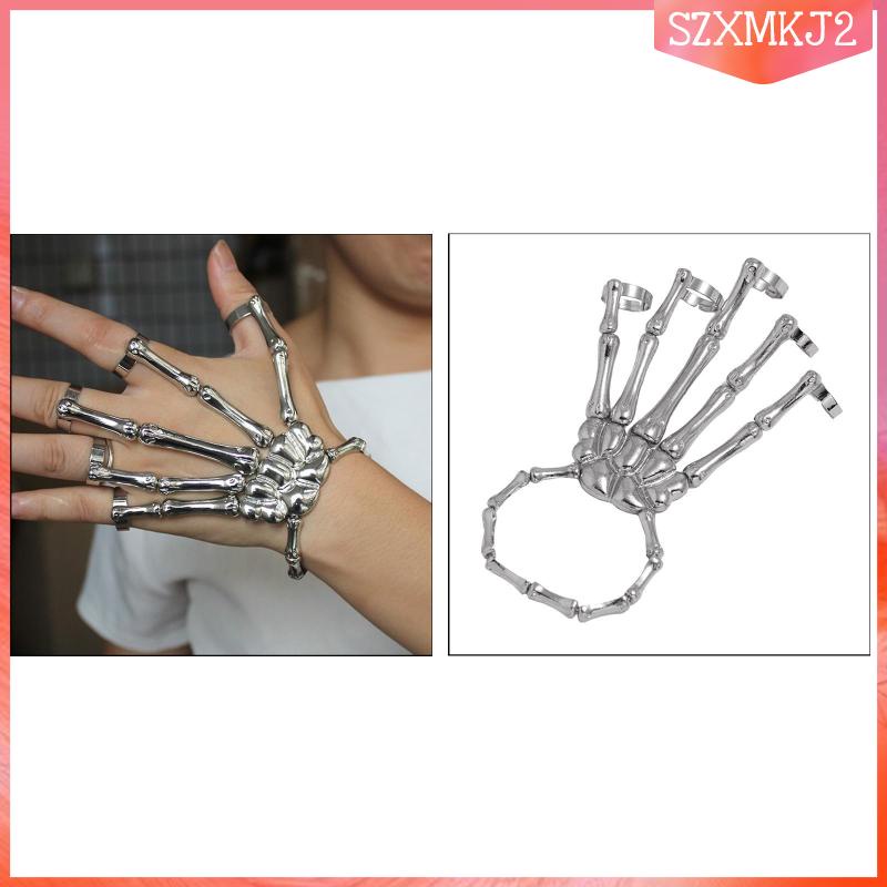 Vòng Đeo Tay Hình Bộ Xương Kèm Nhẫn Co Giãn szxmkj2