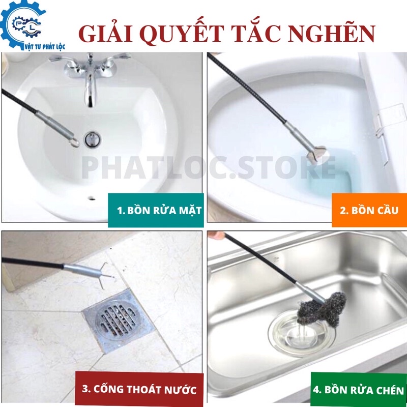 Cây Gắp Rác Thông Cống inox Siêu Tiện Lợi 60cm, 90cm, 160cm, 2m, 3m