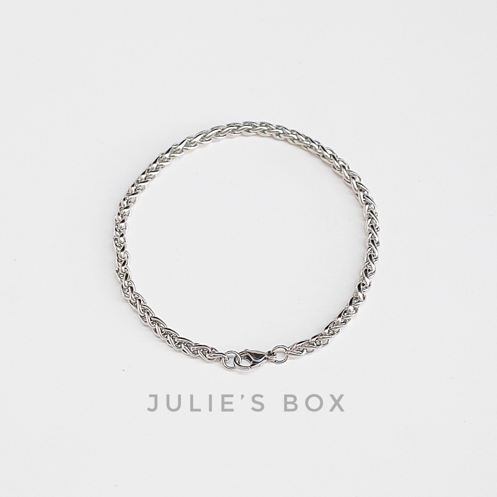 Vòng Tay Titan Unisex Xích Basic Dày 3MM Không Đen Không Hoen Gỉ Không Phai Màu Không Ngứa Bền julies box 66 bracelet