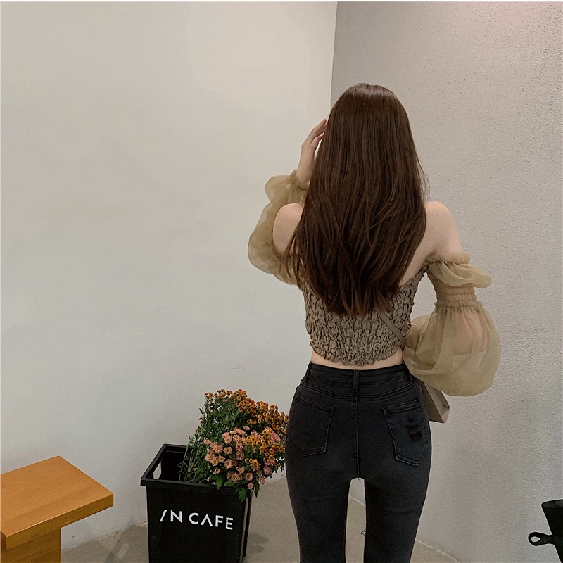 Áo Kiểu Trễ Vai Tay Dài Thiết Kế Quyến Rũ Thời Trang Mùa Hè