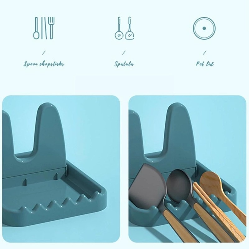 Giá Đỡ Nắp Nồi/Muỗng/Dĩa Đa Năng Gấp Gọn Bằng PP Chất Lượng Cao 3 Màu Sáng Tạo