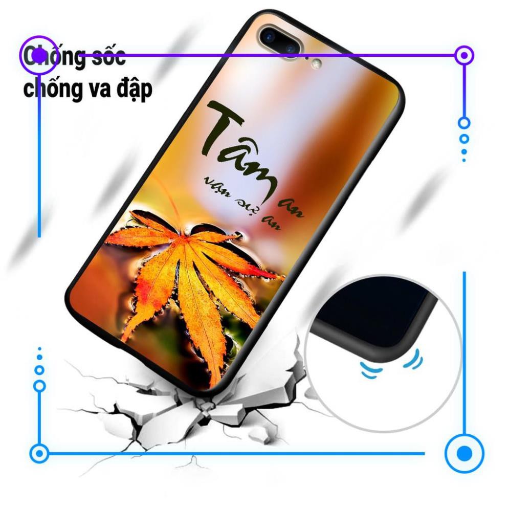 Ốp lưng Tâm An Vạn Sự An - Ốp in iphone 7 plus - Iphone 8 plus trên mặt lưng kính cường lực in họa tiết tâm an vạn sự an