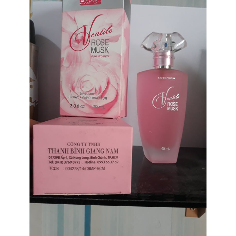 Nước hoa Ventilo Rose Musk VIỆT NAM 90ML Hồng