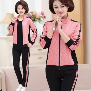 bộ quần áo thể thao trung tuổi - bộ quần áo khoác thu đông cực đẹp vải ly hợp dày dặn hàng Quảng Châu