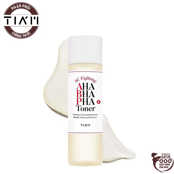 Nước Hoa Hồng Hỗ Trợ Giảm Mụn, Loại Bỏ Da Chết, Dầu Thừa Tiam AC Fighting AHA BHA PHA Toner 180ml
