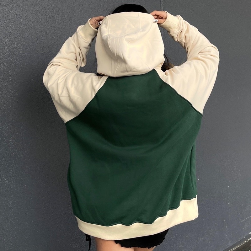 TMS RAGLAN HOODIE ( XANH KEM )