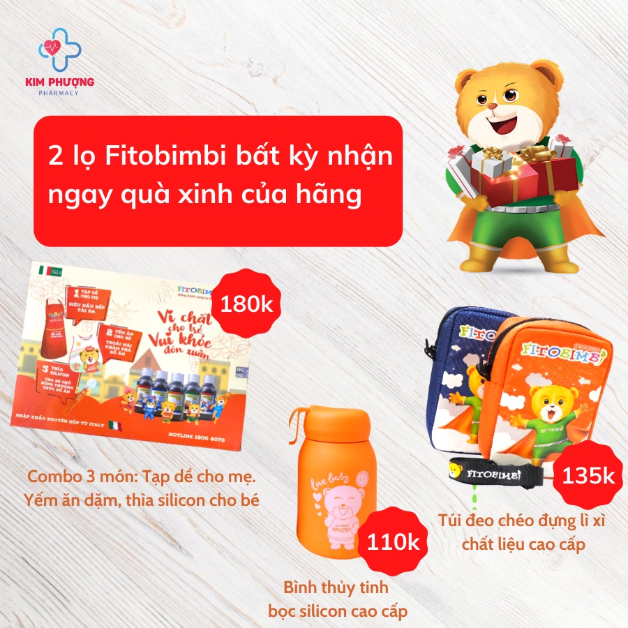 Fitobimbi Appetito, siro ăn ngon, giảm biếng ăn cho bé, giúp bé hấp thu dinh dưỡng hiệu quả (Chai 200ml)