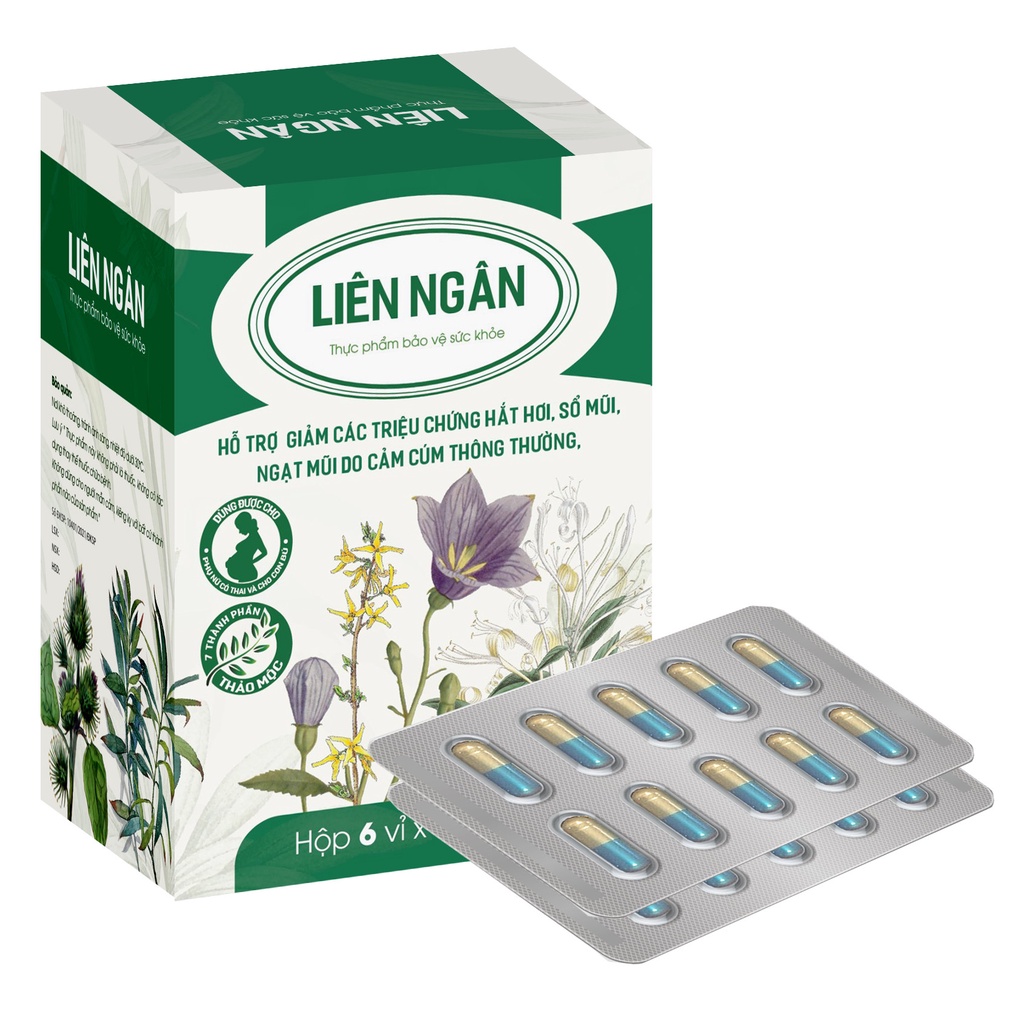 Chính hãng - Viên uống thảo dược hỗ trợ cảm cúm Liên Ngân - dùng đươc cho phụ nữ có thai và cho con bú
