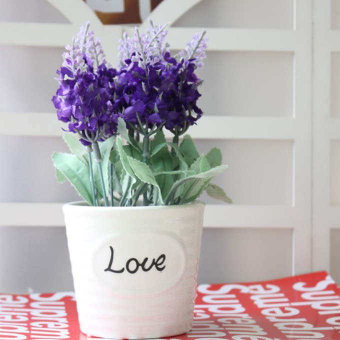 Combo 2 chậu sứ love lavender nhỏ để bàn ( đọc kỹ thông tin sản phẩm)