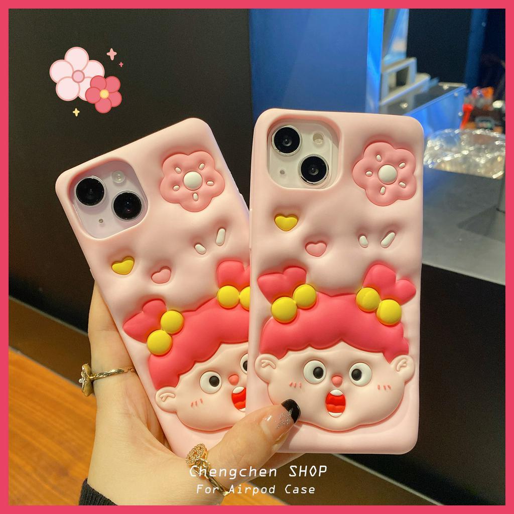 Ốp Điện Thoại Hình Cô Gái Bện Dây Cho iPhone14ProMax iP13Pro 13 iPhone11 12Promax 13Promax 11 12 13 14