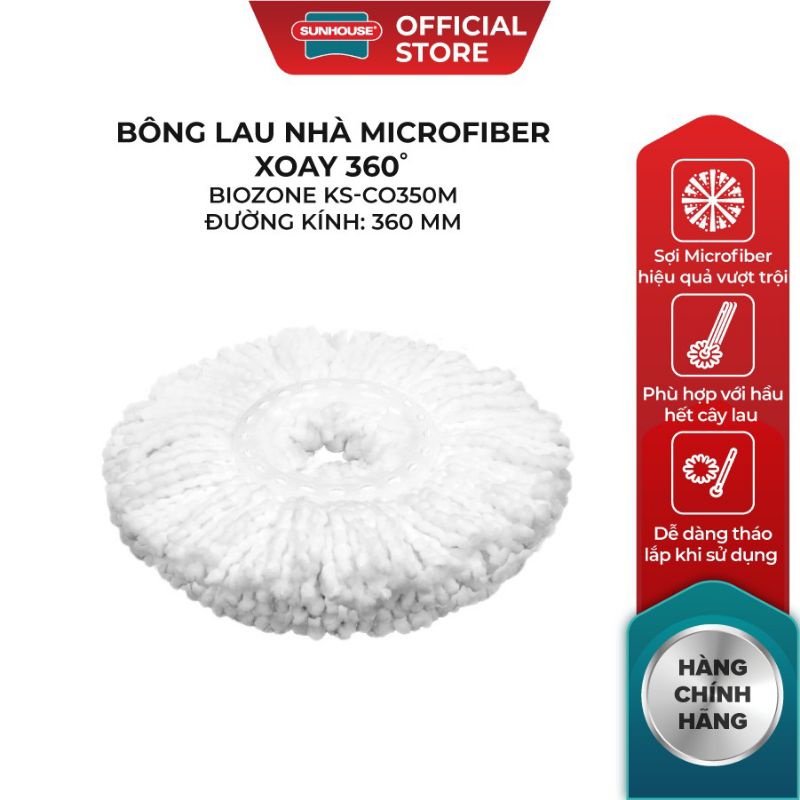 BÔNG LAU NHÀ XOAY 360 ĐỘ SUNHOUSE KS-CO350M