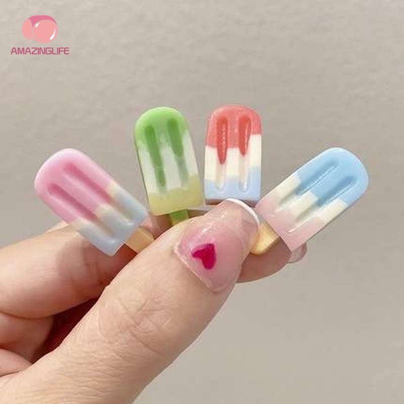 Kẹp Tóc Hình Cây Kem Hoạt Hình Phong Cách Nhật Bản Cho Bé Gái