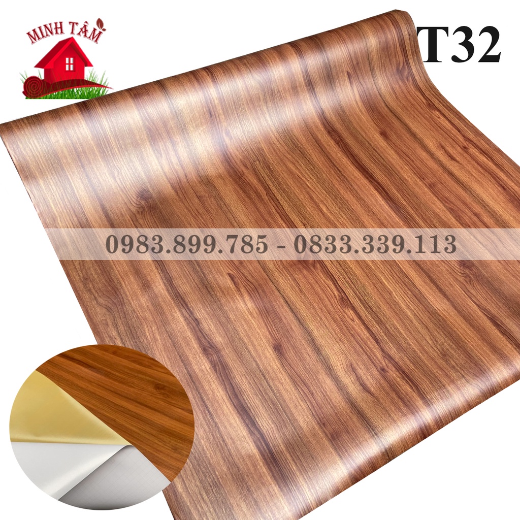 Giấy decal dán tường giả vân gỗ dán bàn tủ chống nước khổ 1.2m sẵn keo đẹp giá rẻ [có bán kèm dụng cụ thi công]