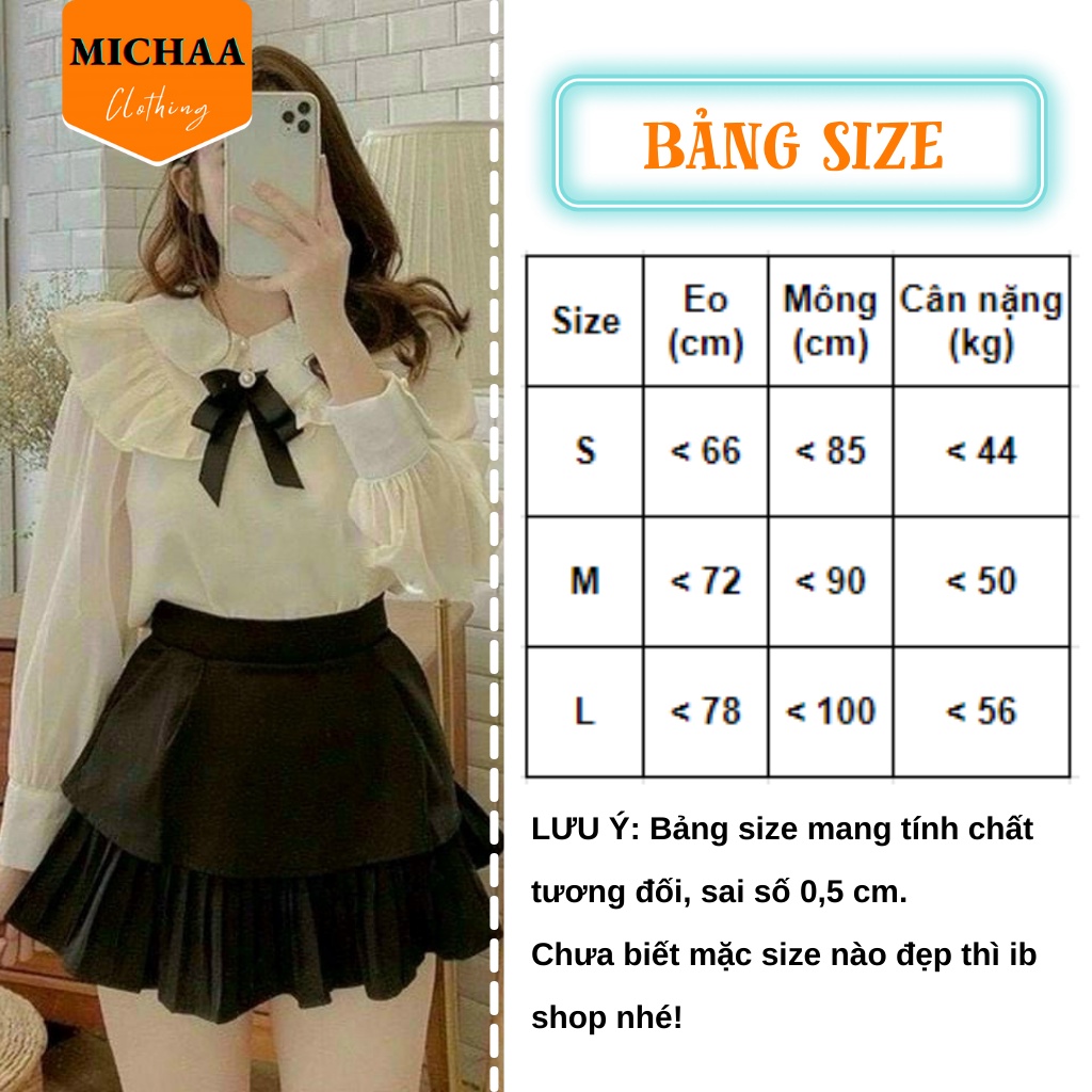 Chân Váy XẾP LY 2 TẦNG Ngắn Dáng Xòe Lưng Cạp Cao Tennis Có Lót Trong - MICHAA