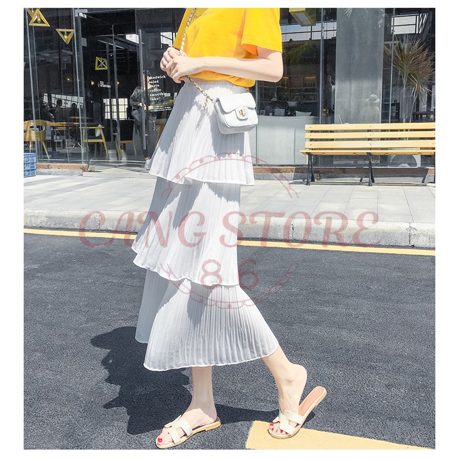 [Hàng sẵn-Có Ảnh thật] Chân váy voan 3 tầng hàng Quảng Châu cực xinh- Chân váy tầng dập ly -  Hàng Quảng Châu | BigBuy360 - bigbuy360.vn