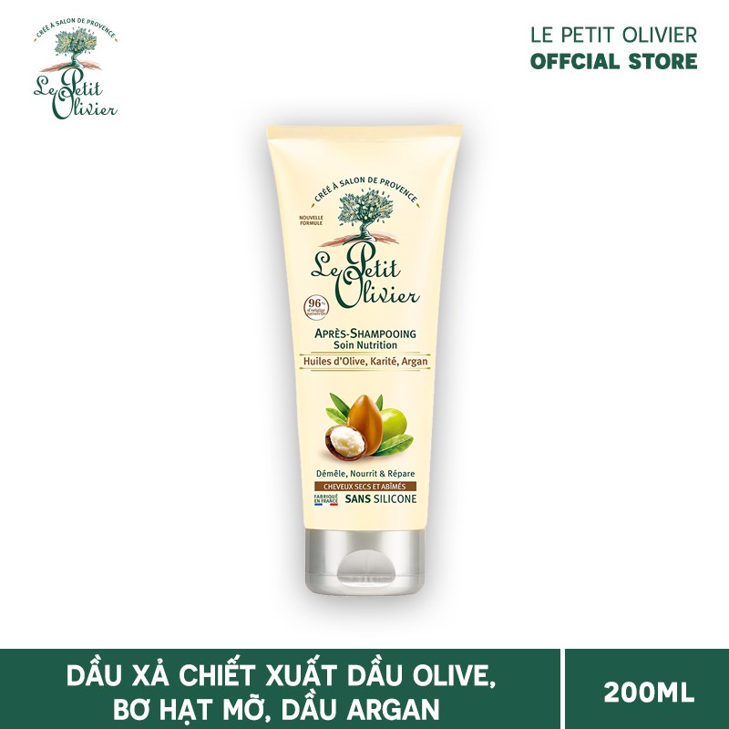 Dầu Xả Dành Cho Tóc LE PETIT OLIVỈER Chiết Xuất Dầu Olive, Bơ Hạt Mỡ, Dầu Argan - 200ml