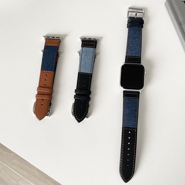 Dây Đeo Bằng Da Cao Bồi Mới 2022 Cho iWatch series 8 7 6 SE 5 4 3 2 1 44mm 41mm 45mm 38mm 42mm 40mm