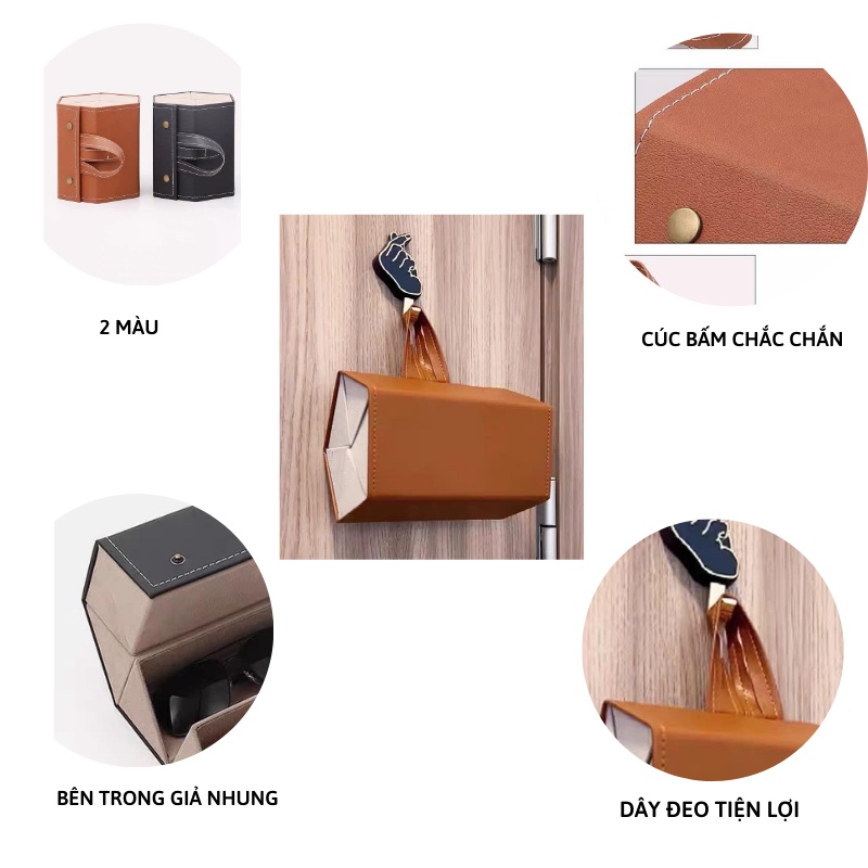 Hộp đựng mắt kính nhiều ngăn  tiện lợi đa năng bằng da PU Miibooshi P.283.DE