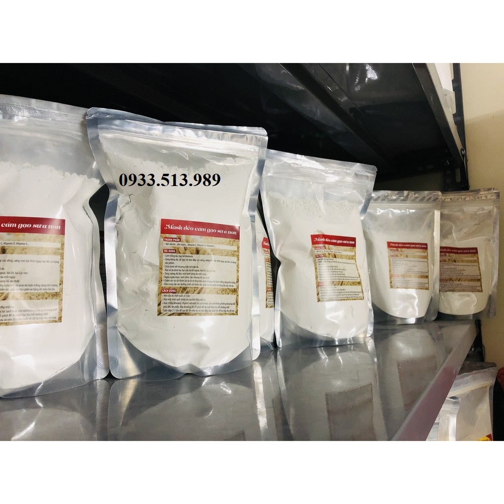 Bột cám gạo sữa non nguyên chất gói 1Kg. Giúp da trắng sáng, mịn màng tự nhiên.