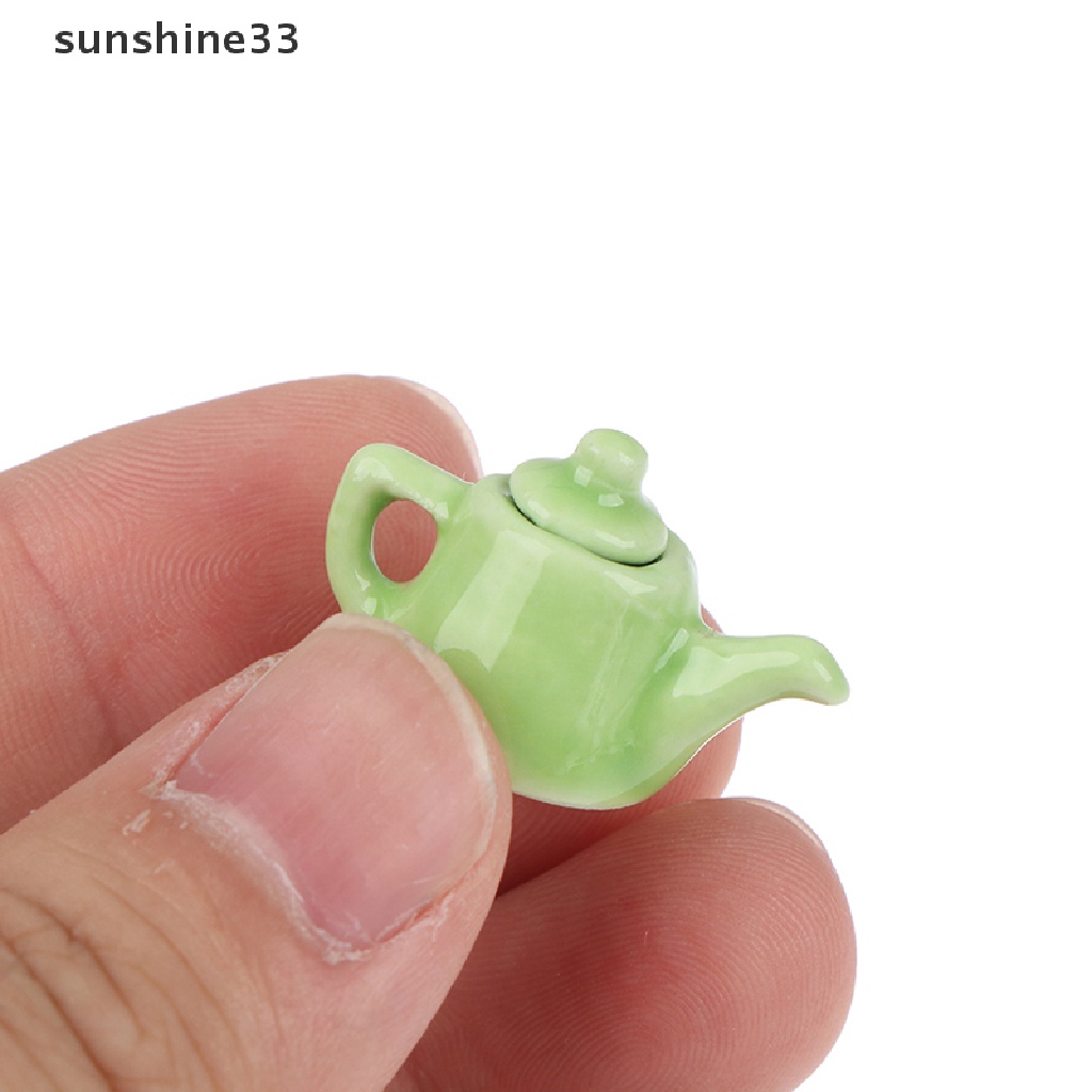 Bộ 5 Ấm Tách Trà Bằng Gốm Tỉ Lệ 1: 12 Trang Trí Nhà Búp Bê