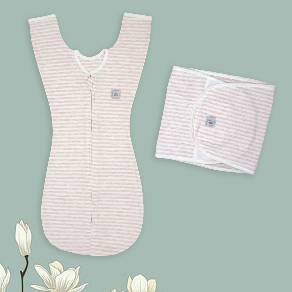 Nhộng chũn kiêm quấn ủ và túi ngủ cho bé 3 trong 1 TinyLove TL1020-CC01 màu hồng kẻ sọc