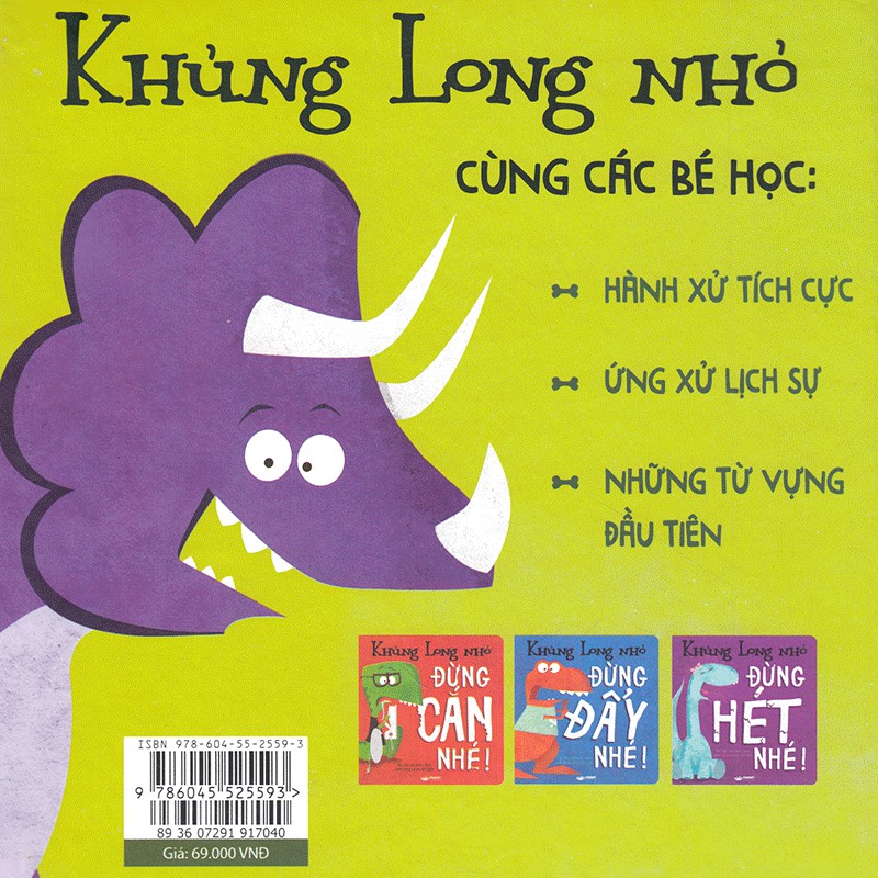 SÁCH - Sách Khủng Long Nhỏ Đừng Đánh Nhé ( Kỷ luật hành vi cho bé)