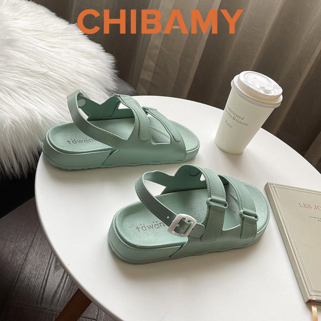 Dép Sandal nữ chất Nhựa dẻo đi biển nhiều màu CHIBAMY