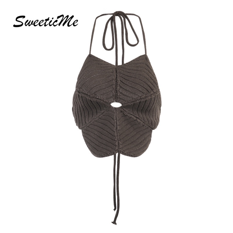 Áo Dệt Kim Hở Lưng Sweeticme 2021