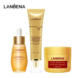 [Hàng mới về] Bộ 3 Mỹ Phẩm Giảm Sẹo Mụn Lanbena Hỗ Trợ Se Khít Lỗ Chân Lông Và Làm Trắng Da