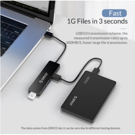 Bộ Chia USB 4 Cổng Orico W5P-U3 Chuẩn USB 3.0 ,2.0 Orico FL01 - HUB USB 4 Port - Hàng Chính Hãng