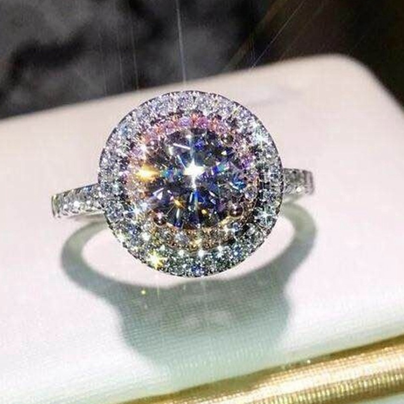 Nhẫn đính đá sapphire / kim cương hồng tự nhiên thích hợp dùng để cầu hôn