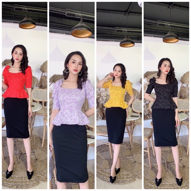 [ CÓ SẴN] Đầm peplum công sở