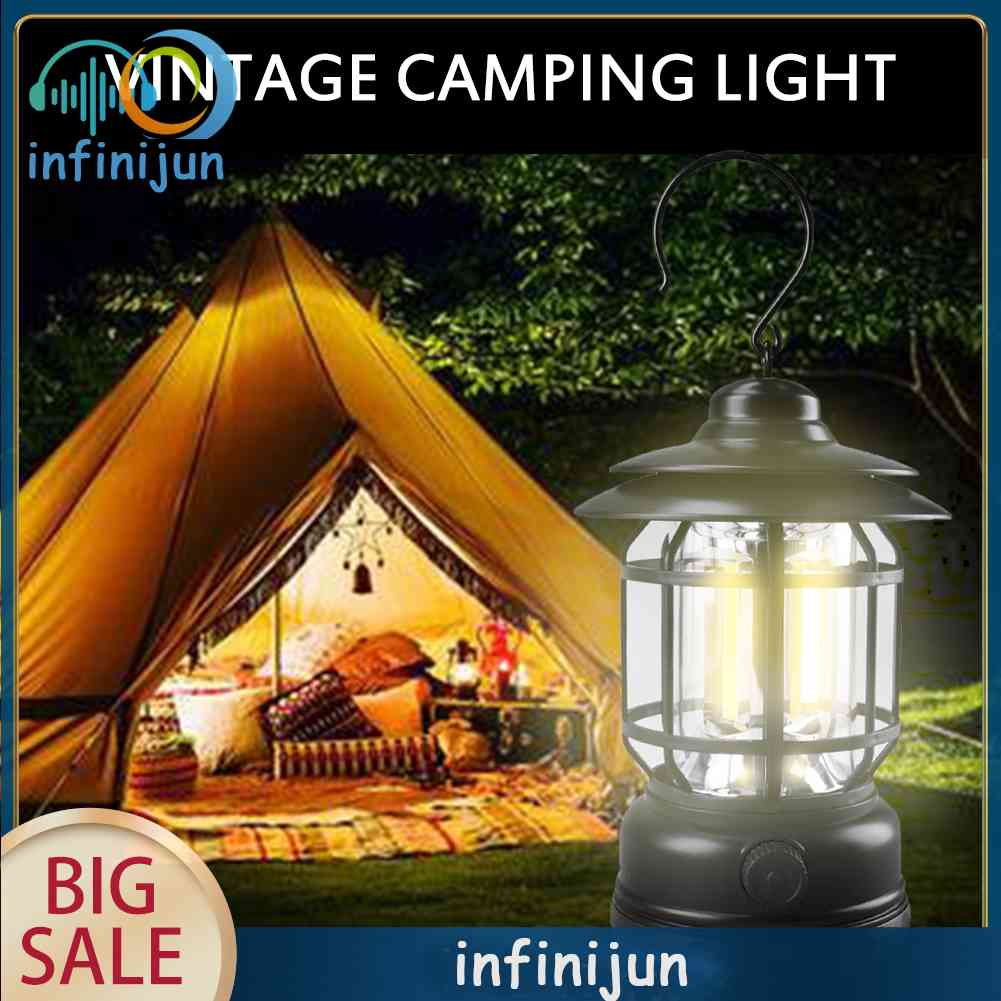 Đèn Để Bàn Sạc Cổng USB Dùng Khi Cắm Trại Ngoài Trời Phong Cách Retro