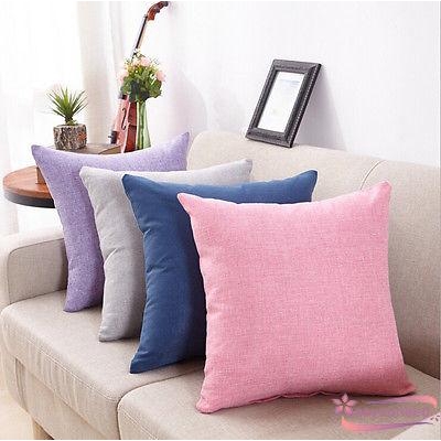 Vỏ gối sofa cotton mềm mại màu trơn đơn giản trang trí nhà lãng mạn