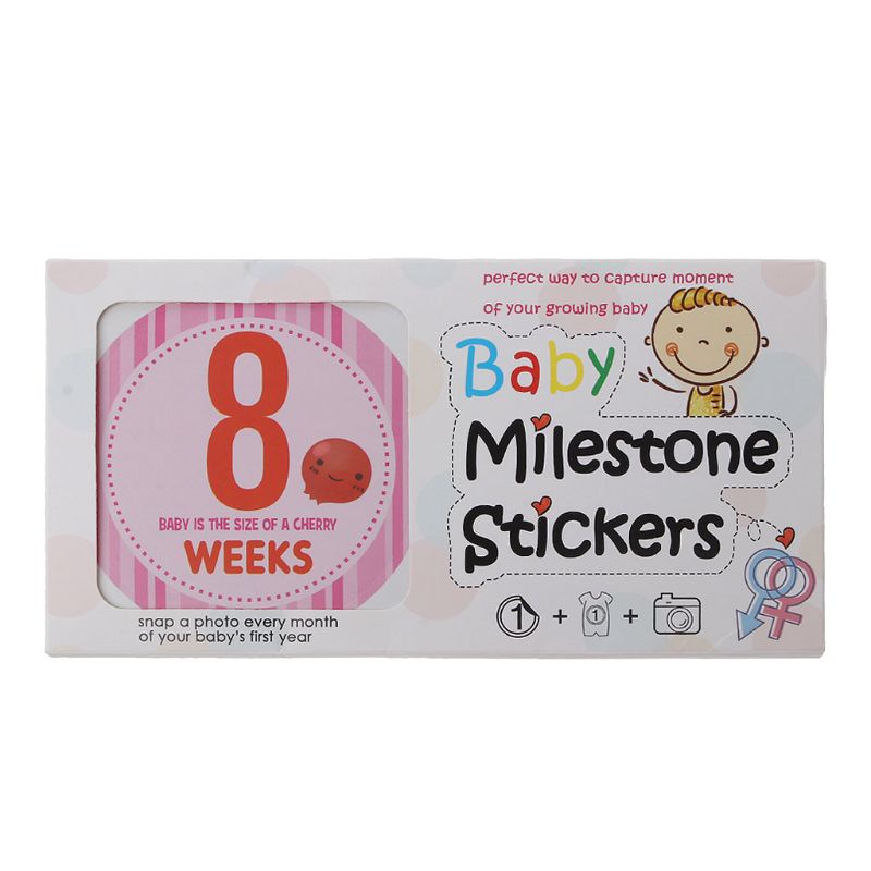 INN 16 Pcs/Set Pregnancy Milestone Stickers Women Photography Weekly Belly Clothing