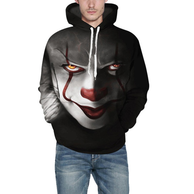 Áo len hoodie in hình nhân vật Chú hề Pennywise trong phim IT của Stephen King dùng cho dịp Halloween | BigBuy360 - bigbuy360.vn