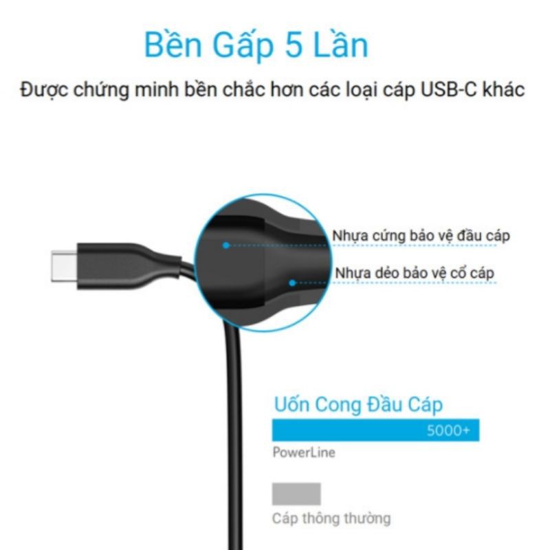 Dây cáp sạc nhanh USB Light  Anker PowerLine+ II A8452 A8453 A8152 A8153 cho IP6 7 8 X 11 12 Plus Tuấn Hà Store