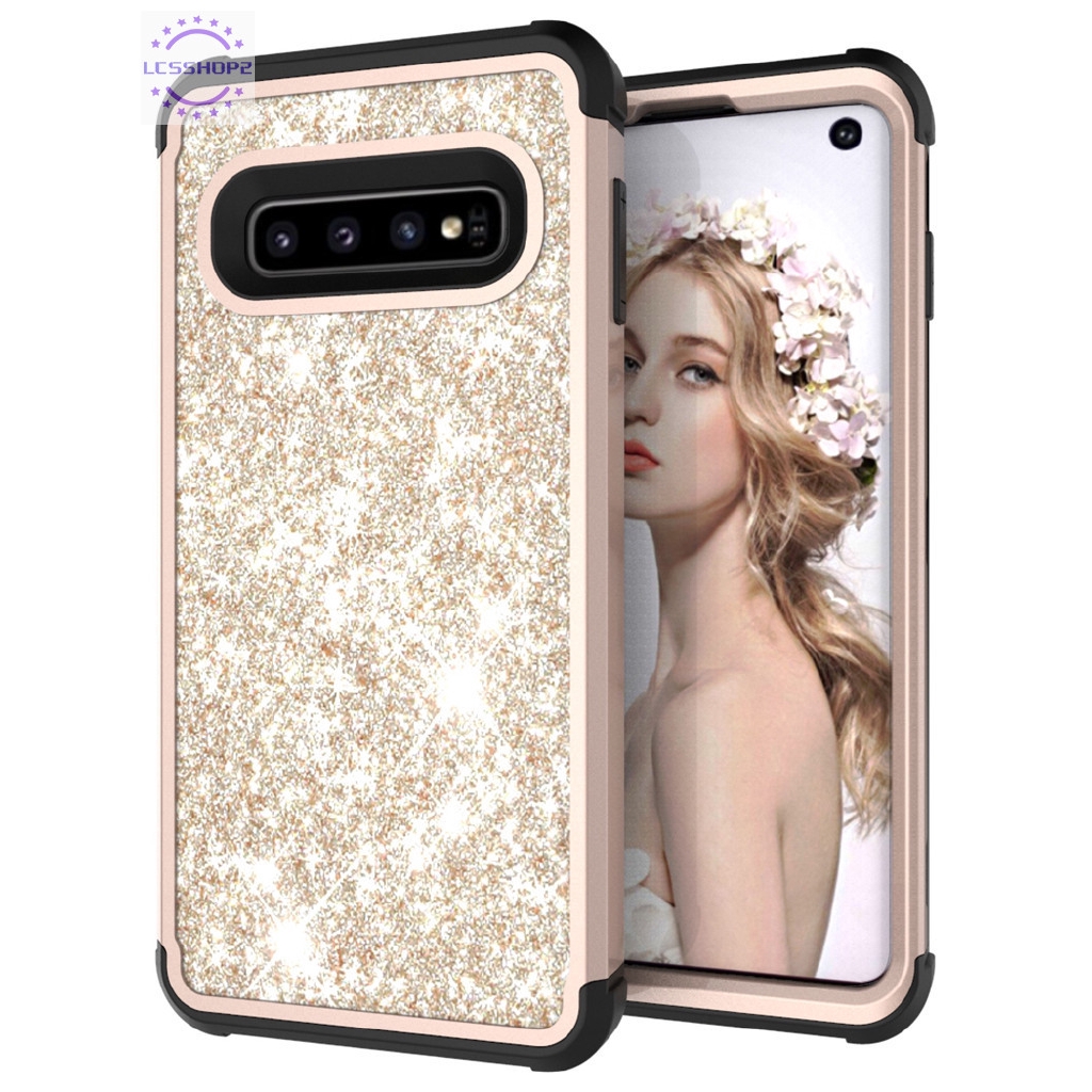 For Samsung Galaxy Mobile Phone Case Powder Cover Flash All-inclusive Drop Protection Two-in-one S10 