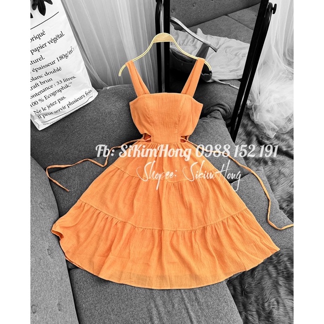 Đầm 2 dây khoéc eo cực tôn dáng <52kg _Mã 272( Ảnh shop chụp thật 100% ) | BigBuy360 - bigbuy360.vn