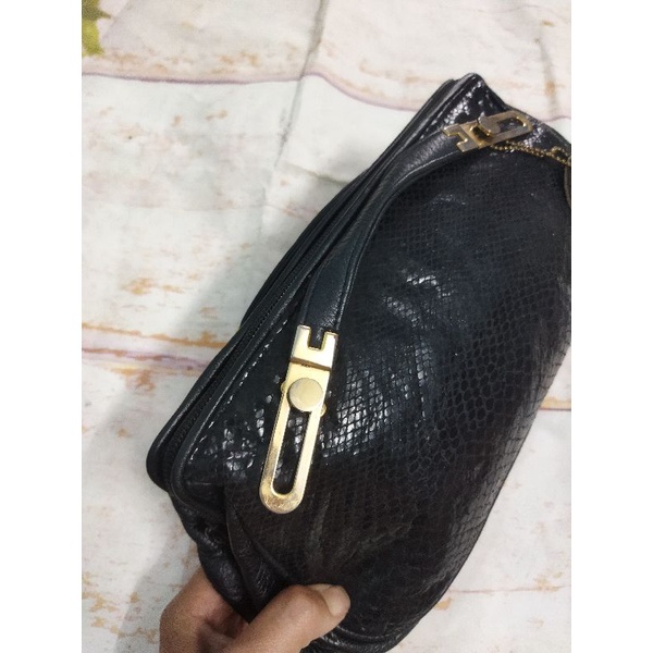 Túi si cluth cầm tay da thật