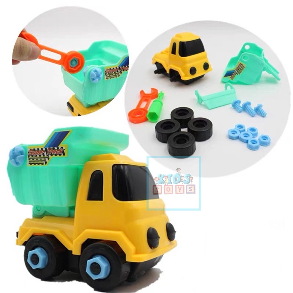 Xe đồ chơi bộ 6 xe xây dựng chất liệu nhựa an toàn siêu dễ thương