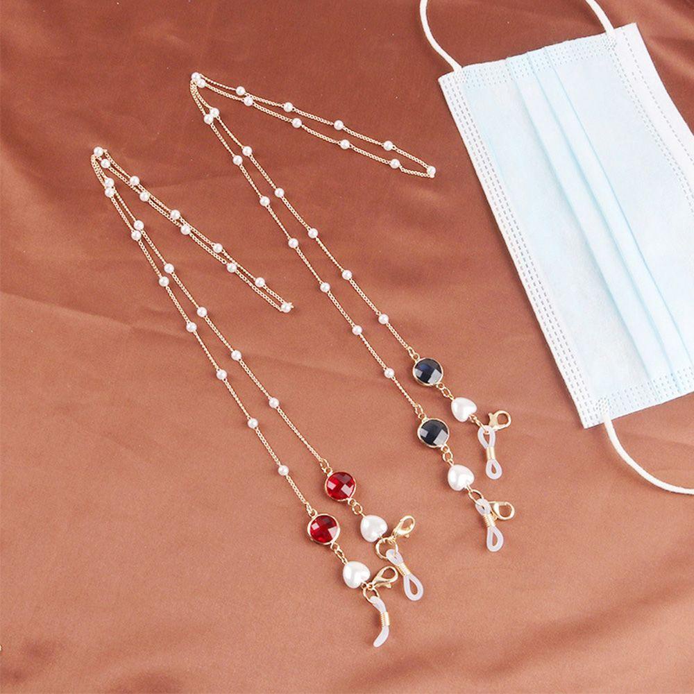 ESPO Dây Xích Giữ Mắt Kính Hình Tròn Đính Đá Quý