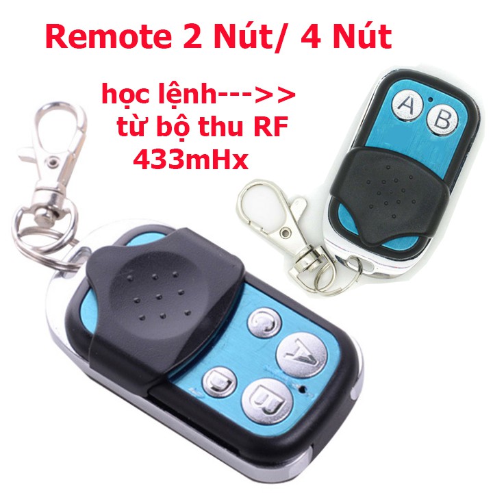 Remote Điều Khiển Từ Xa loại 2 nút và 4 Nút RF 433Mhz