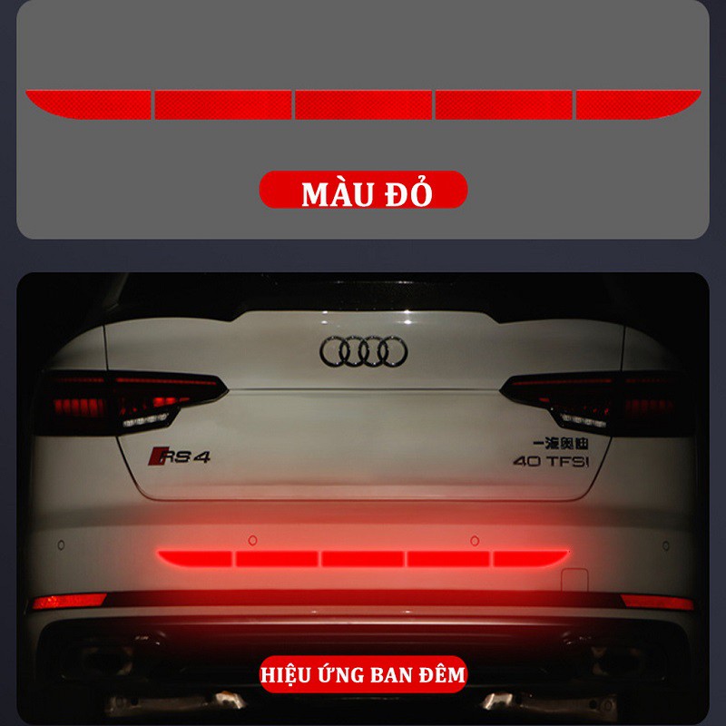 [Mã LIFEAUMAY giảm 10% tối đa 30k đơn 150k] Bộ 5 Miếng Dán Phản Quang Cảnh Báo Dành Cho Đuôi Xe Ô Tô